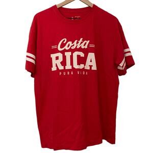 Costa Rica Red Jersey Tee Shirt Size XL Sport Logo Short Sleeve Tshirt Travel